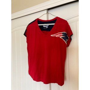 New England Patriot Top Women's Small Touch By Alyssa Milano Red and Blue Logo